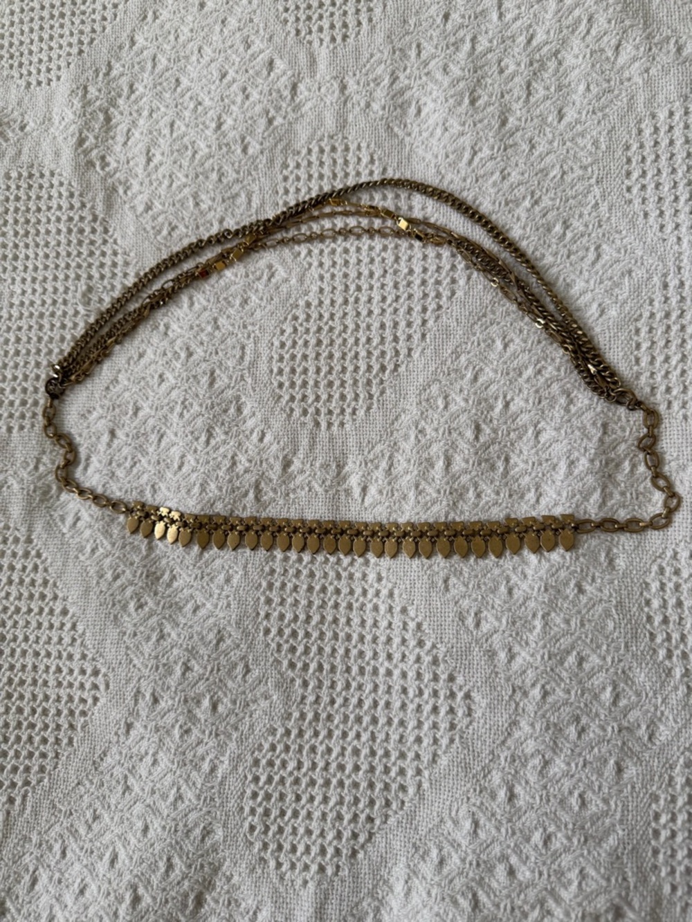 Source Unknown Gold Multi-Chain Coin Fringe Belt